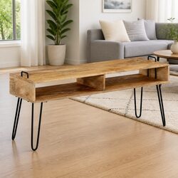 Versatile Solid Mango Wood TV Stand for Every Home