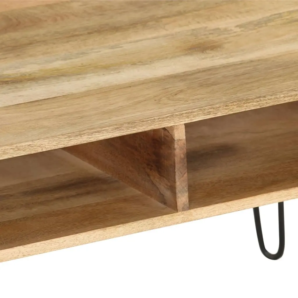 TV Stand Solid Mango Wood Living Room HiFi Cabinet Storage Shelf Industrial