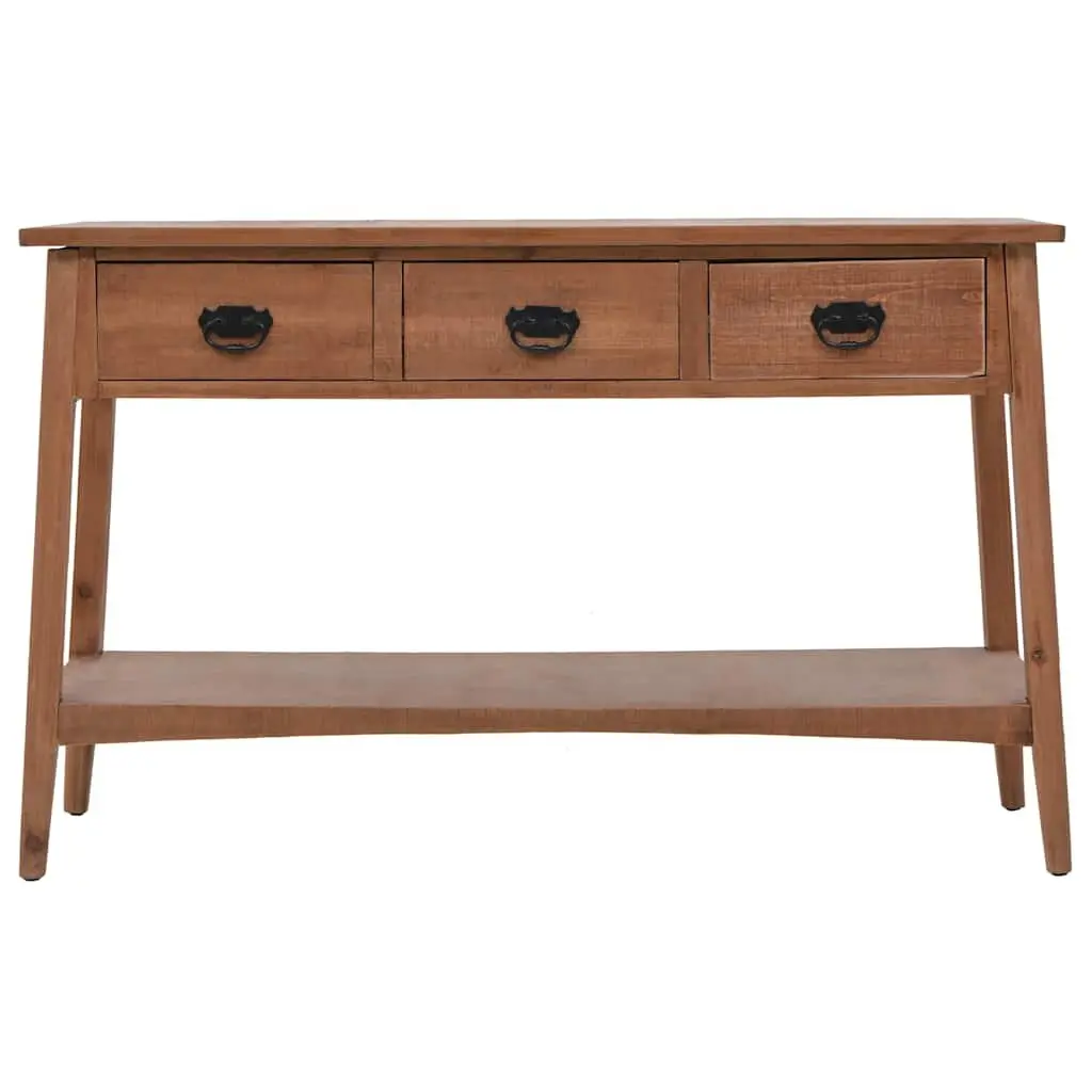 Accent Table Console Brown Solid Fir Wood 126cm Rustic Vintage Style Storage Display