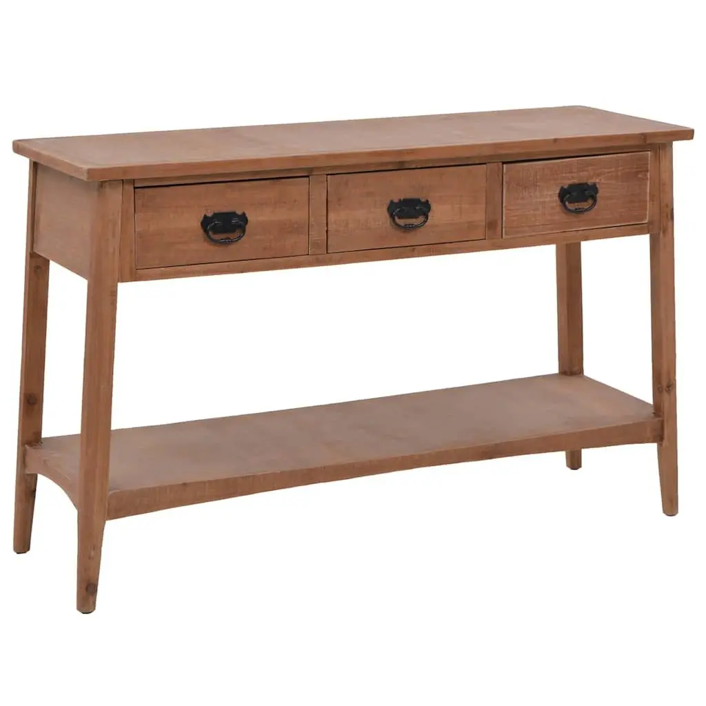 Accent Table Console Brown Solid Fir Wood 126cm Rustic Vintage Style Storage Display