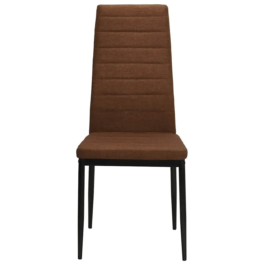 Dining Chairs Set 4 Piece Steel Frame Upholstered Brown