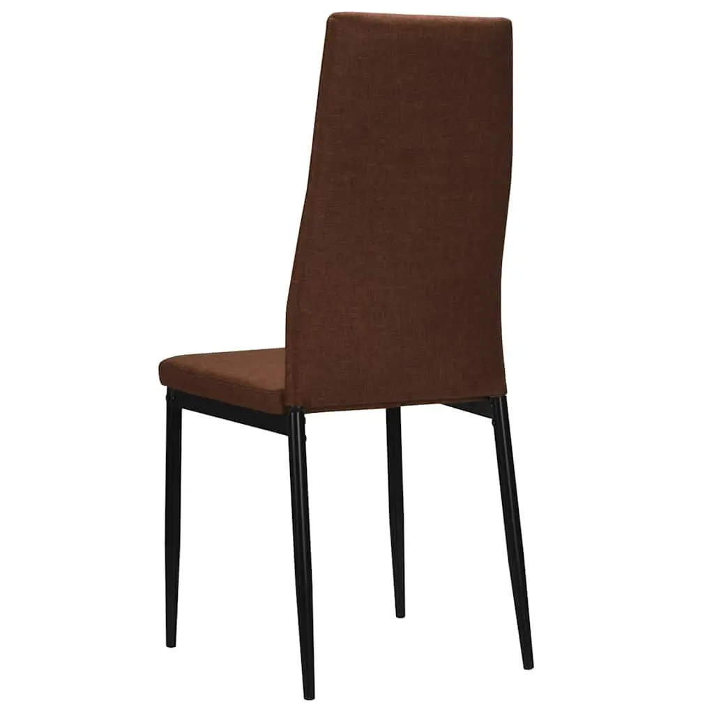 Dining Chairs Set 4 Piece Steel Frame Upholstered Brown