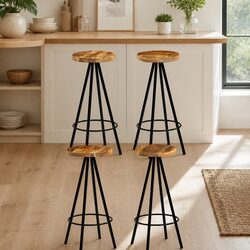 Set of 4 Functional Bar Stools for Home Use