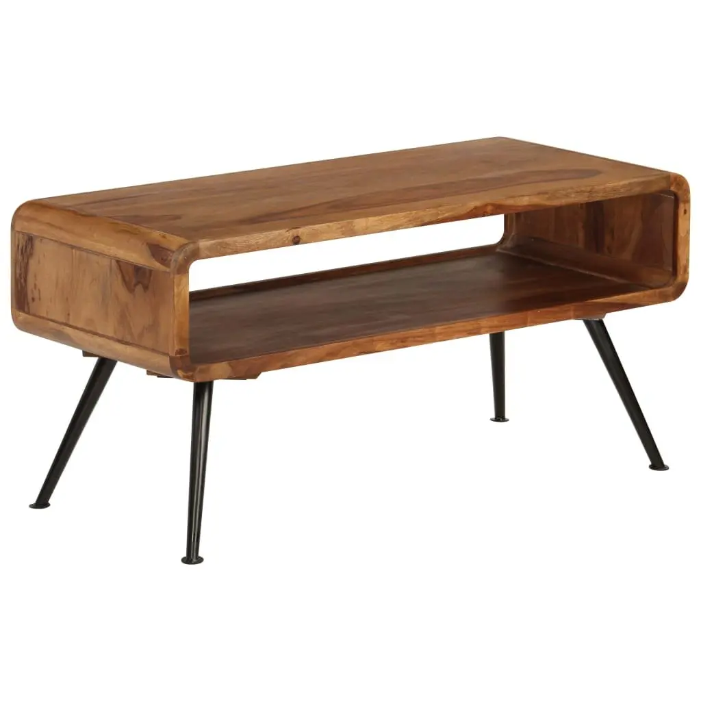 Coffee Table Solid Acacia Wood 95L x 40W x 45H cm Brown