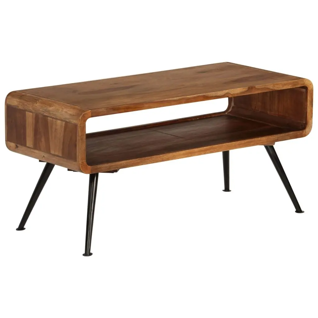 Coffee Table Solid Acacia Wood 95L x 40W x 45H cm Brown