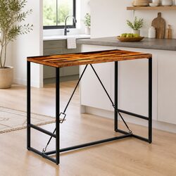 Bar Table Industrial Style Solid Reclaimed Wood Kitchen Dining Room Furniture