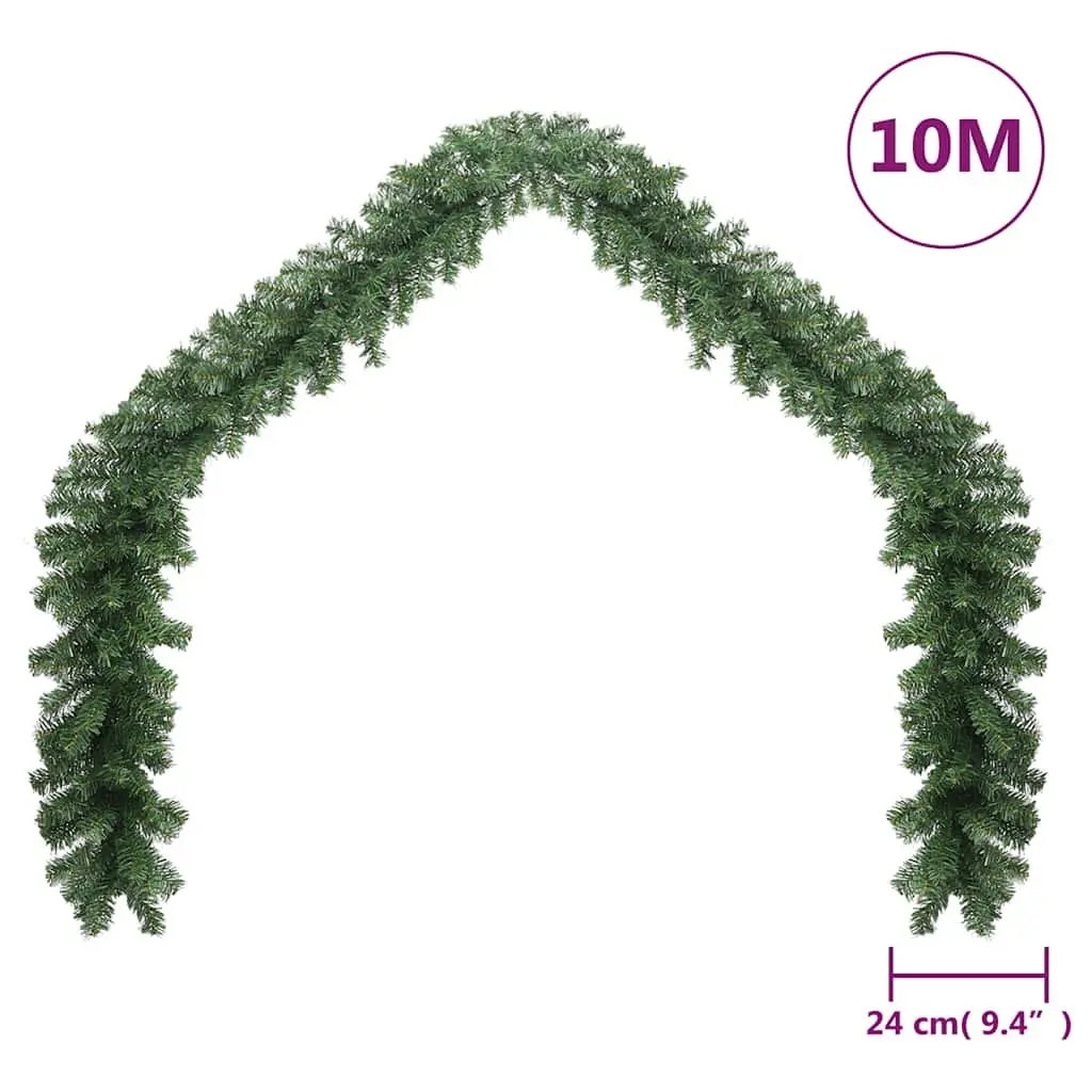 10m Green Christmas Garland for Holiday Decorating