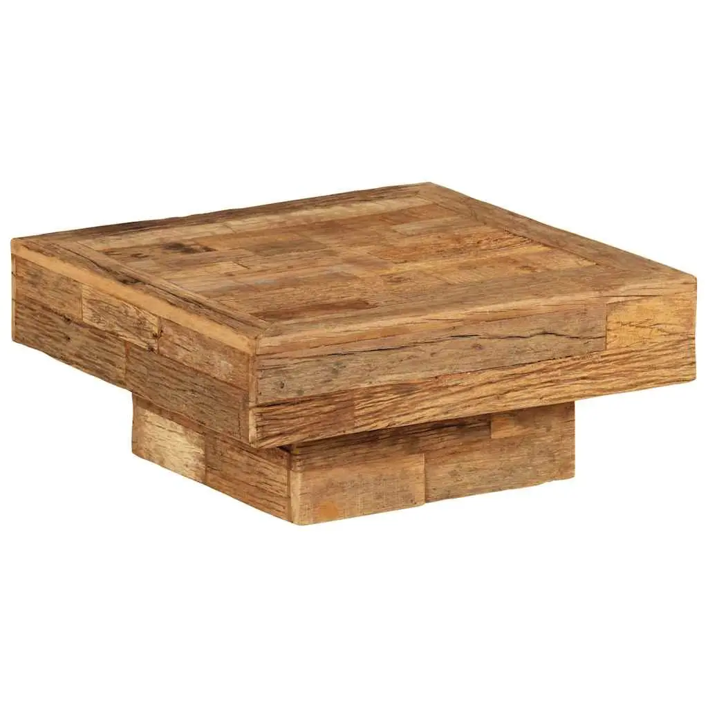 Coffee Table Solid Reclaimed Wood 70x70x30cm Brown Vintage Retro Side End