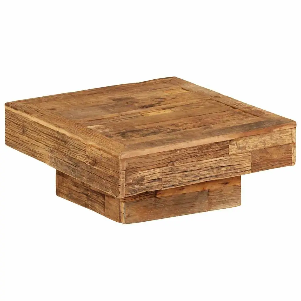 Coffee Table Solid Reclaimed Wood 70x70x30cm Brown Vintage Retro Side End