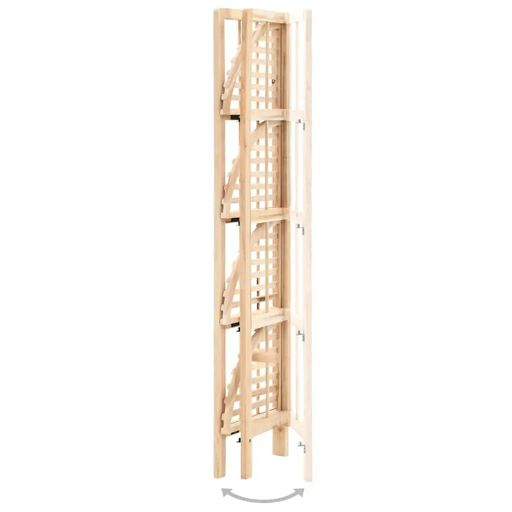 Corner Shelf Solid Cedar Wood Freestanding Storage Organizer 27 x 27 x 110 cm Beige