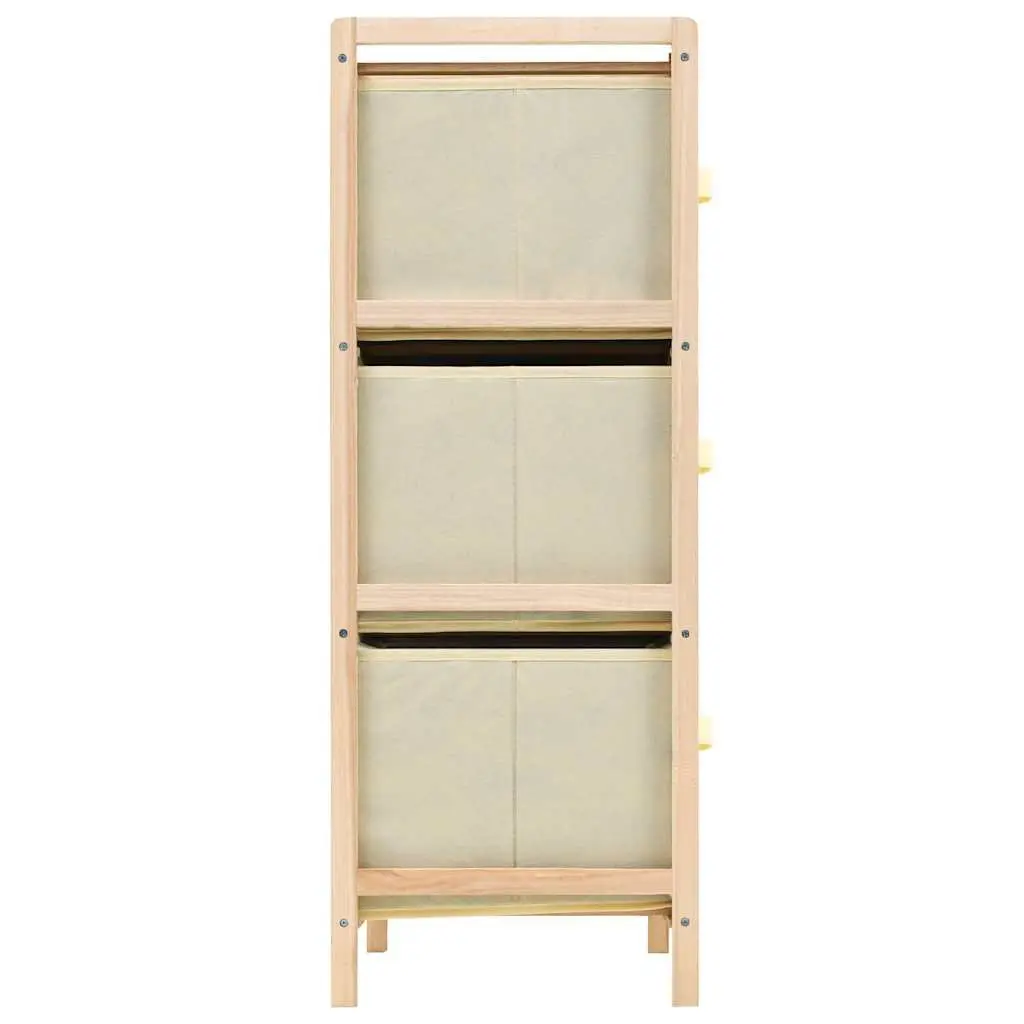 6 Fabric Baskets Storage Rack Lightweight Cedar Wood Home Organizer