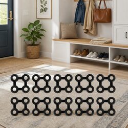 Rubber Mat Connectors 10 Pack Black Easy Installation Outdoor Indoor Non-Slip