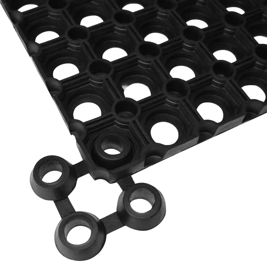 Rubber Mat Connectors Weather Resistant Non-Slip Easy Installation Black 10 Piece