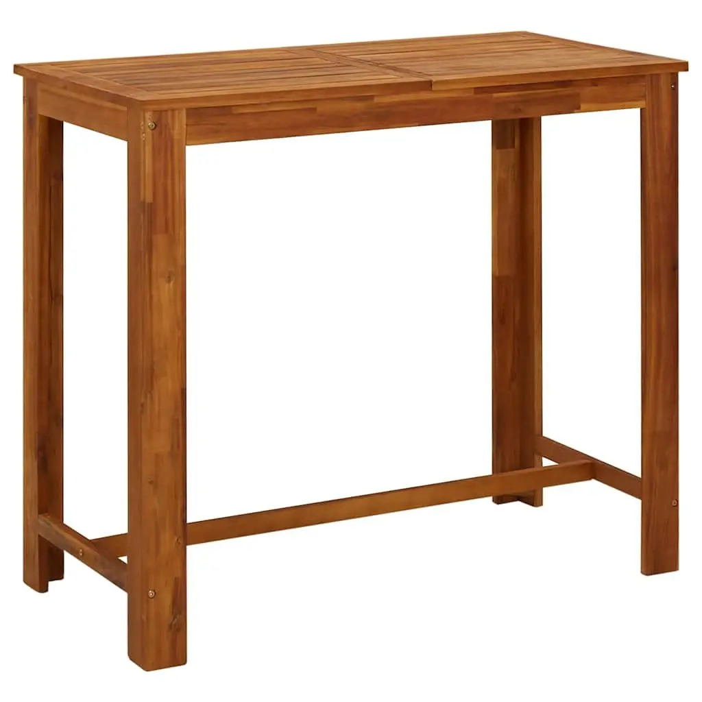Bar Table Brown Solid Acacia Wood 120cm x 60cm x 105cm Kitchen Dining Room Furniture