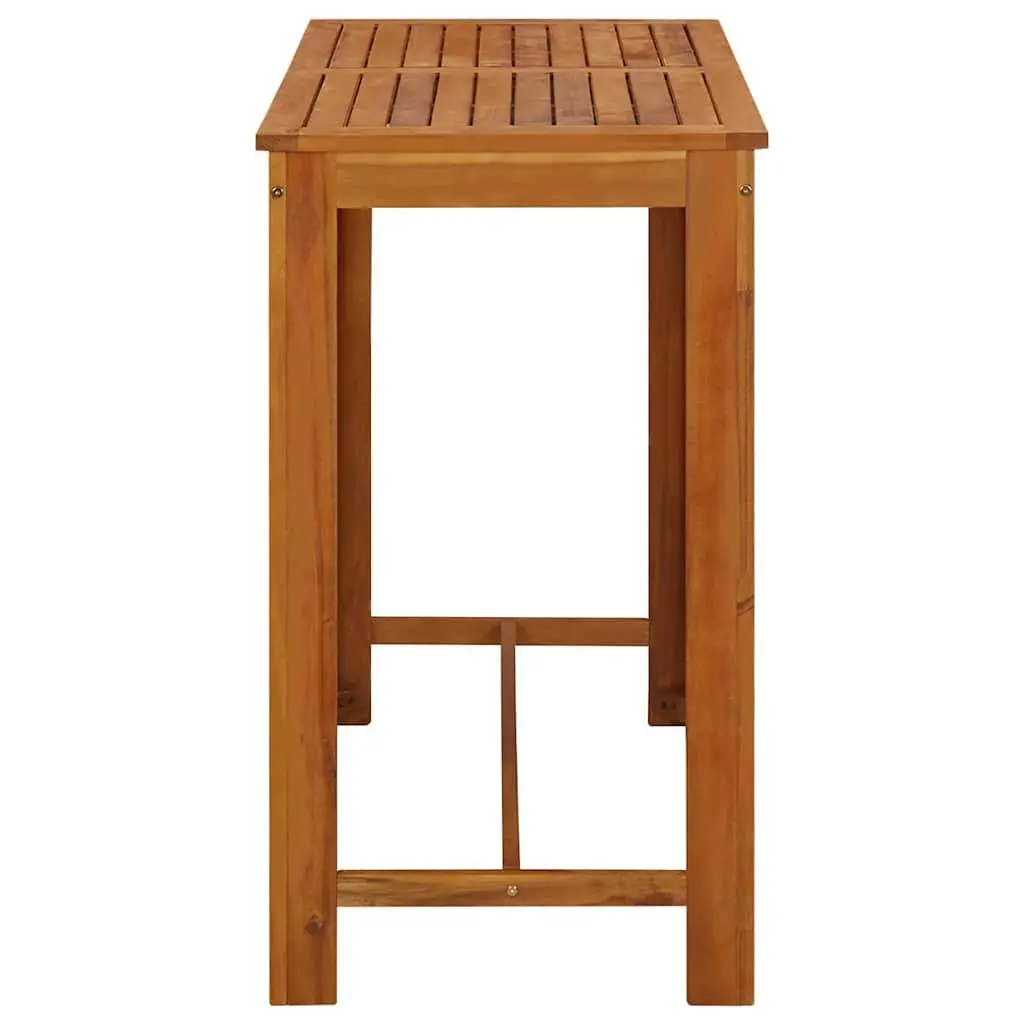Bar Table Brown Solid Acacia Wood 120cm x 60cm x 105cm Kitchen Dining Room Furniture