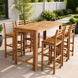 Practical 7-Piece Bar Table and Chair Set for Any Space