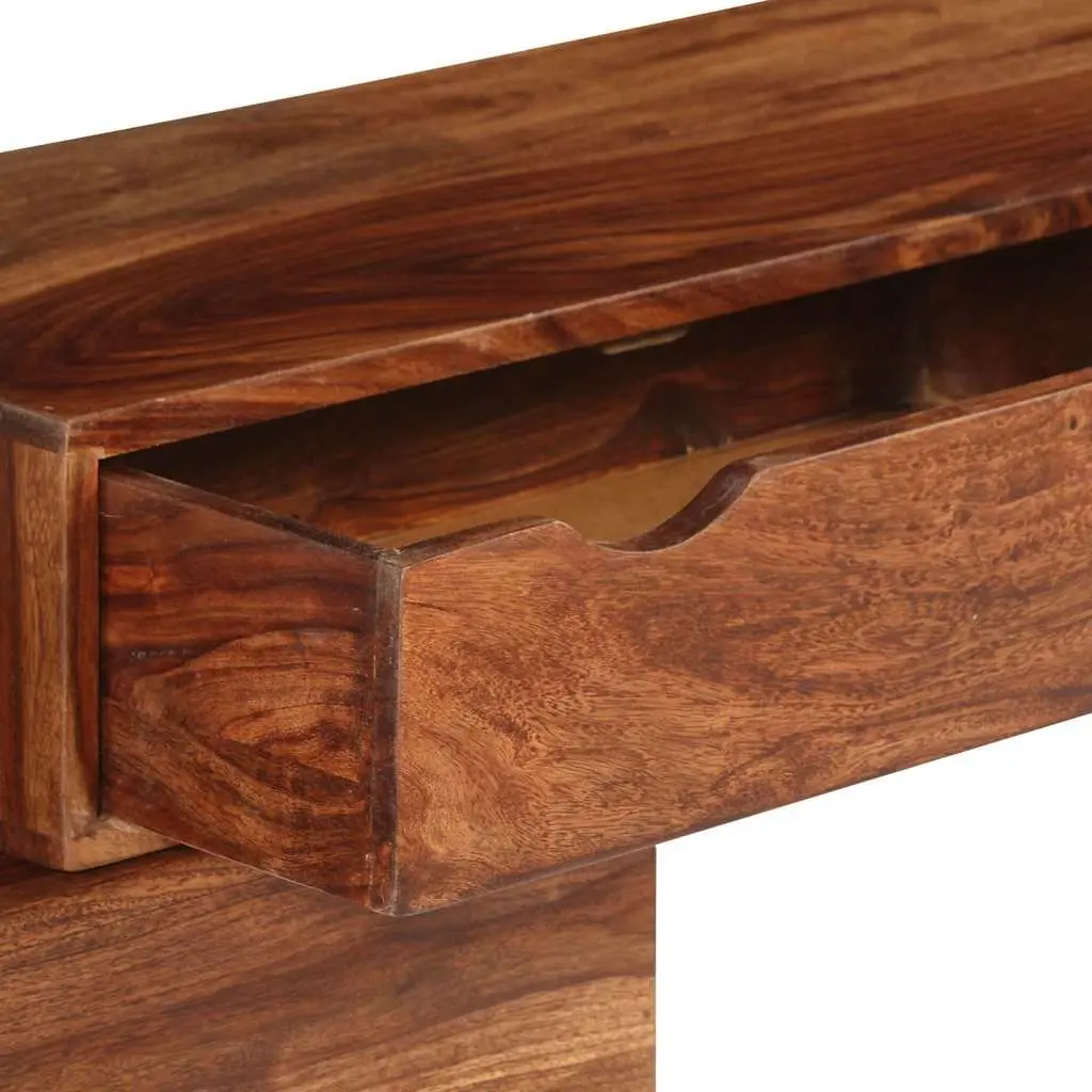 TV Cabinet Solid Wood Acacia Brown Sideboard Storage 2 Drawers Living Room
