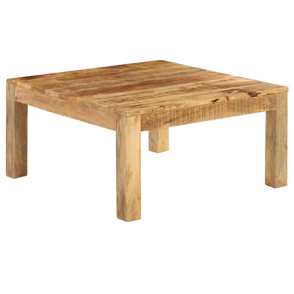 Coffee Table Solid Mango Wood Brown 80x80x40 cm Retro Style Living Room Accent Furniture