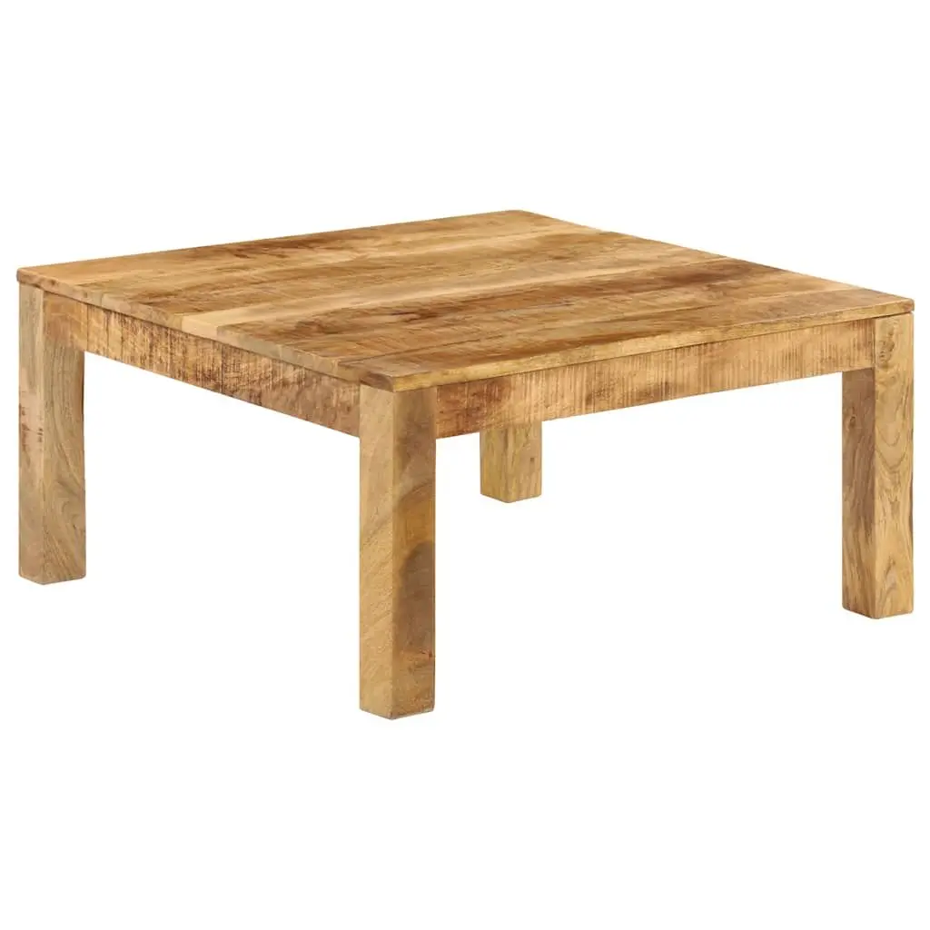 Coffee Table Solid Mango Wood Brown 80x80x40 cm Retro Style Living Room Accent Furniture