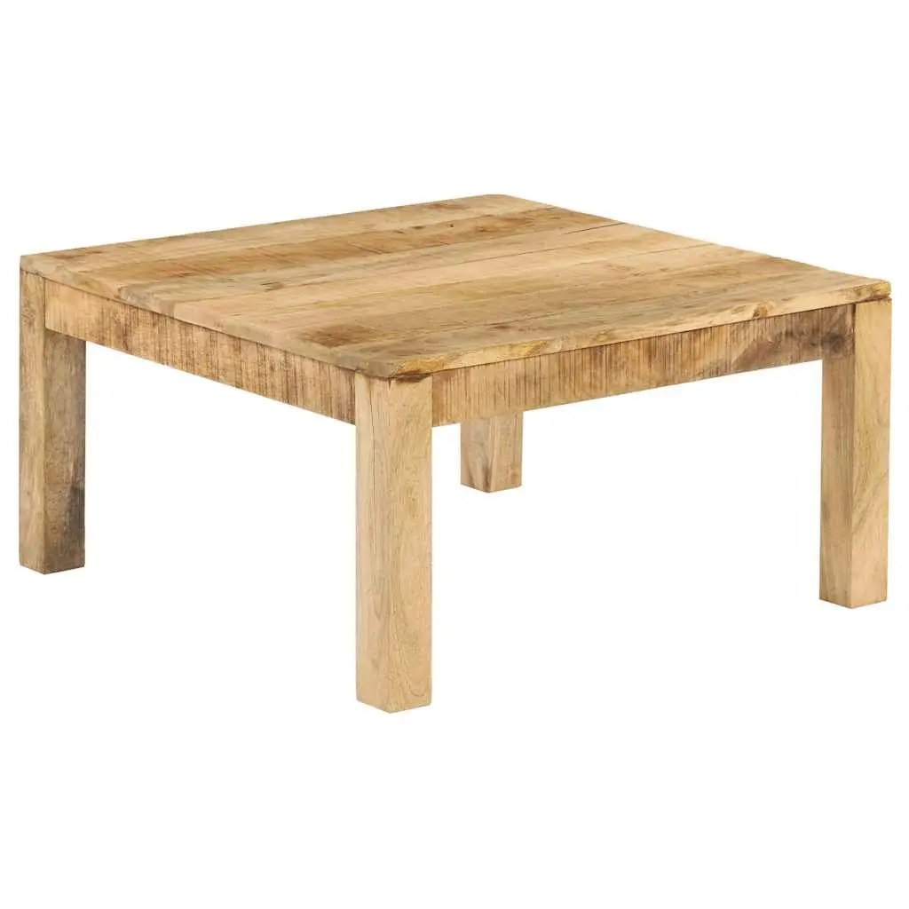 Coffee Table Solid Mango Wood Brown 80x80x40 cm Retro Style Living Room Accent Furniture