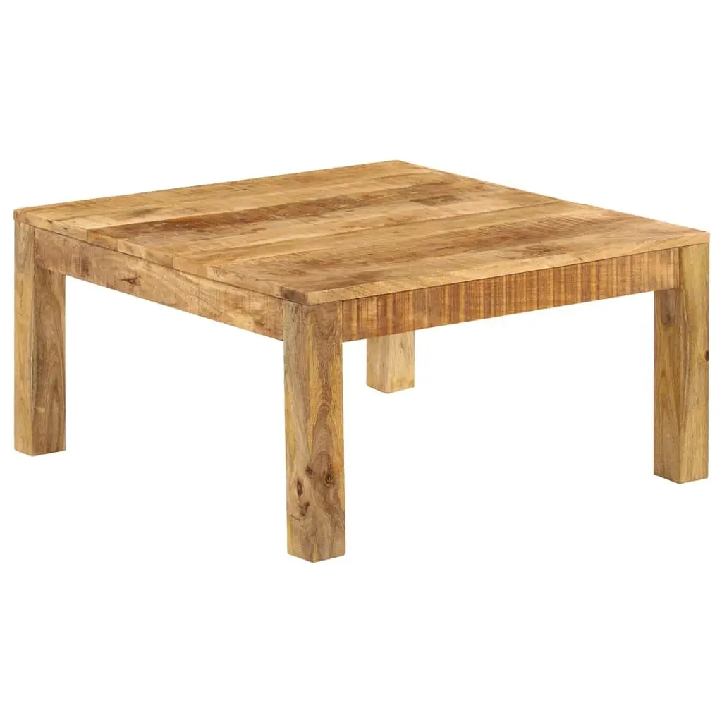 Coffee Table Solid Mango Wood Brown 80x80x40 cm Retro Style Living Room Accent Furniture