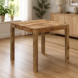 Solid Mango Wood Dining Table Brown Kitchen Room Furniture Farmhouse Style