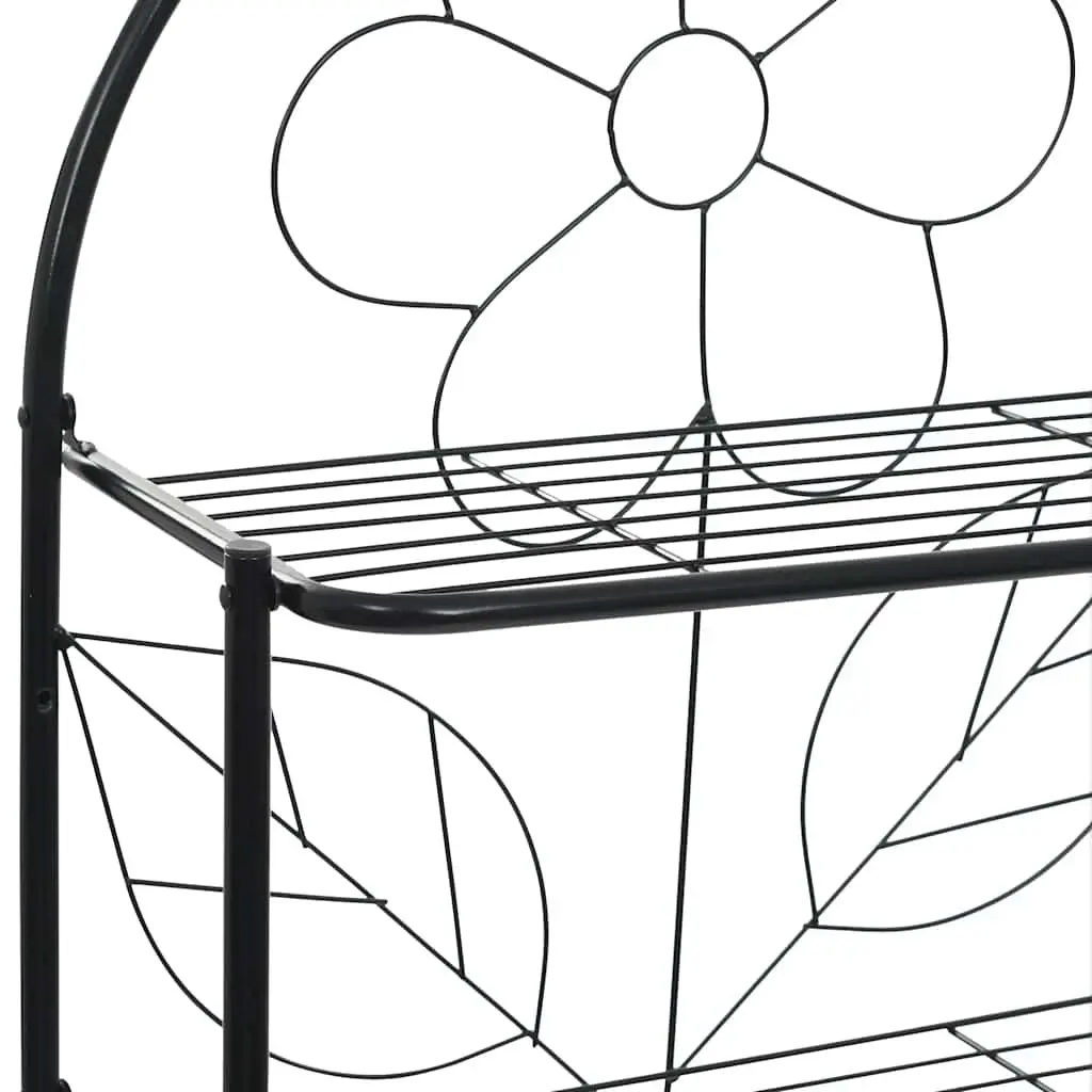 Toilet Rack Storage Organizer Black Steel Frame 60x33x174cm