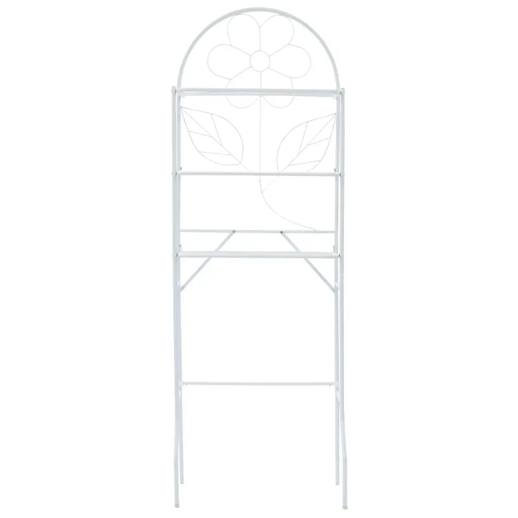 Toilet Rack Steel White 60 x 33 x 174 cm Bathroom Storage Organizer Towel Holder Over Tank Stand