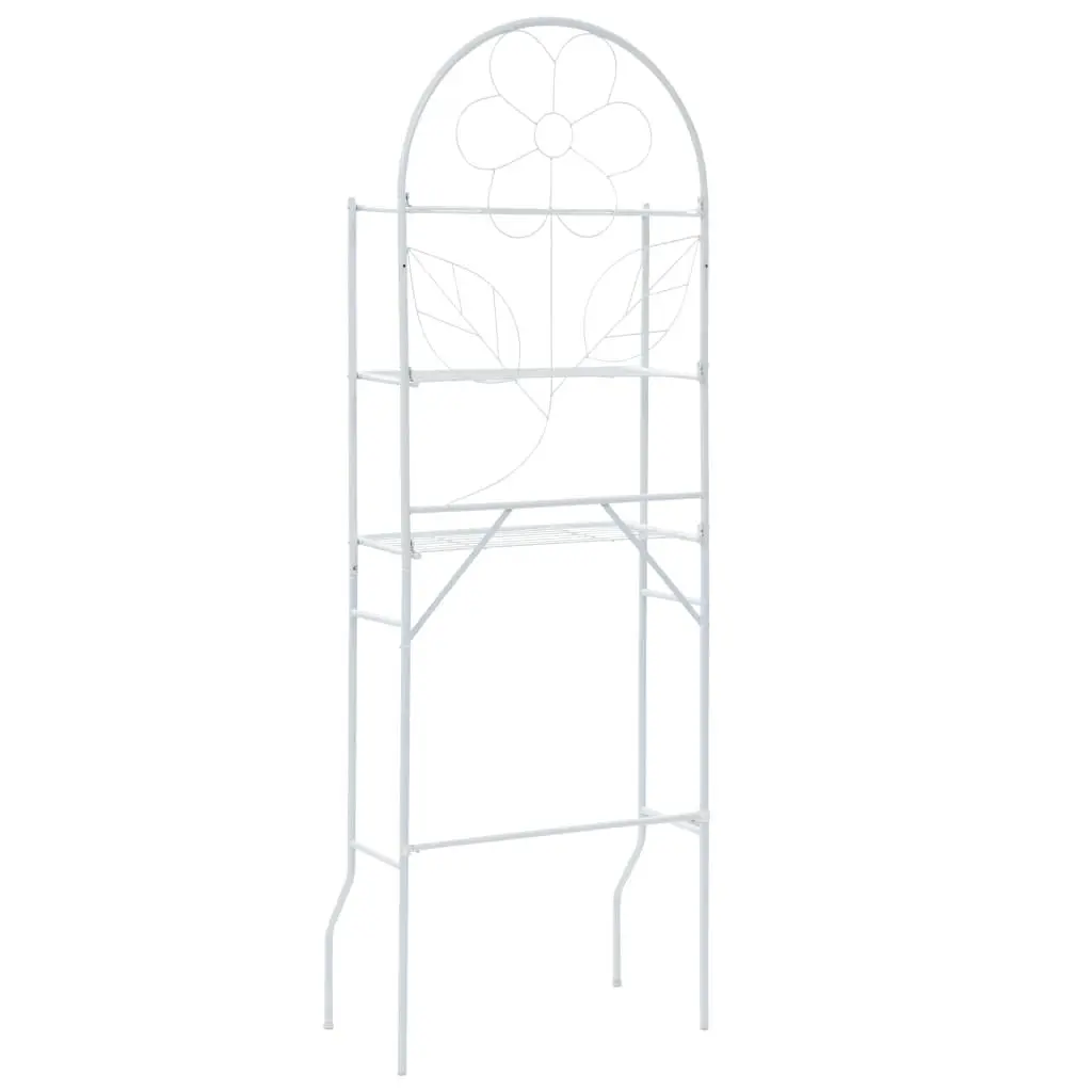 Toilet Rack Steel White 60 x 33 x 174 cm Bathroom Storage Organizer Towel Holder Over Tank Stand