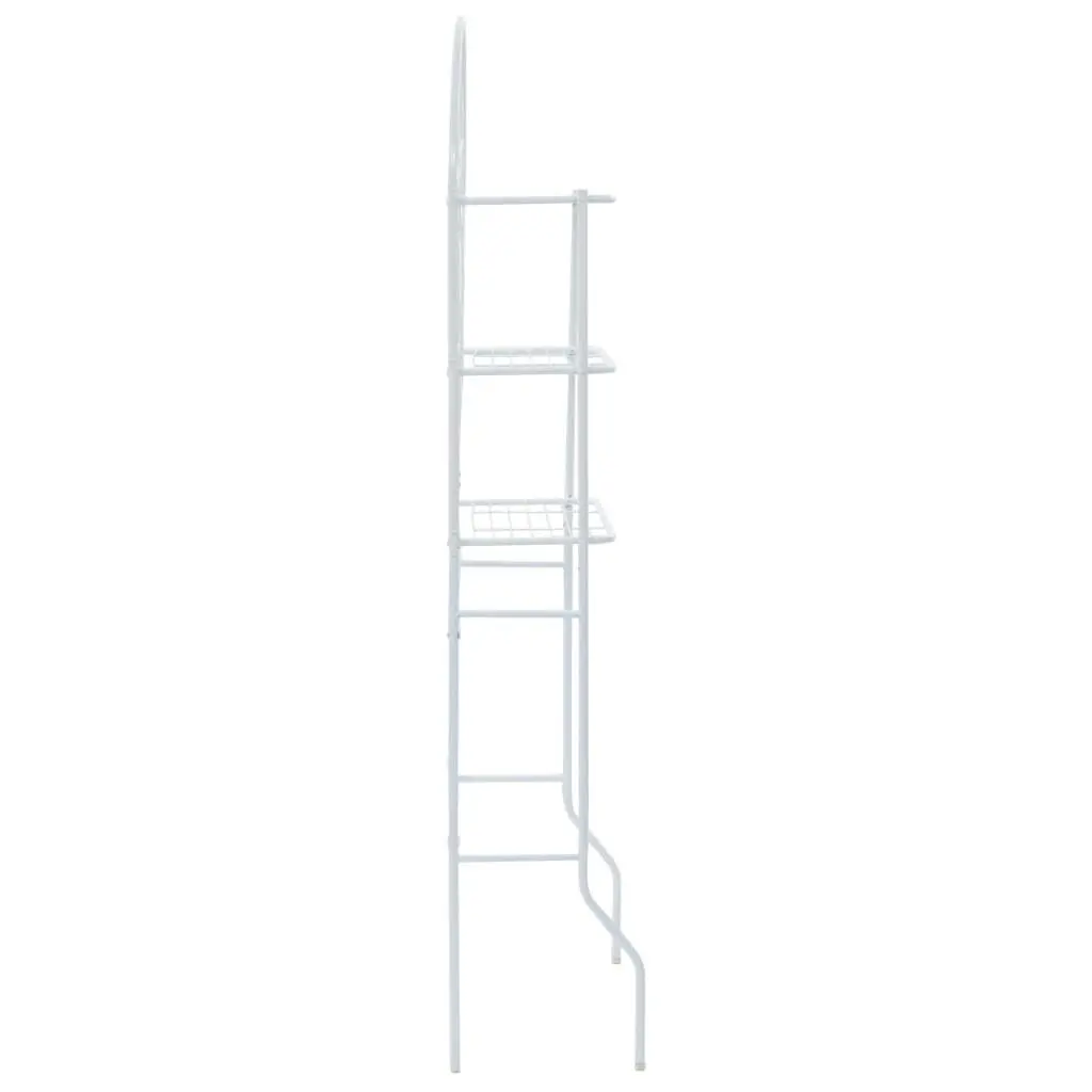 Toilet Rack Steel White 60 x 33 x 174 cm Bathroom Storage Organizer Towel Holder Over Tank Stand