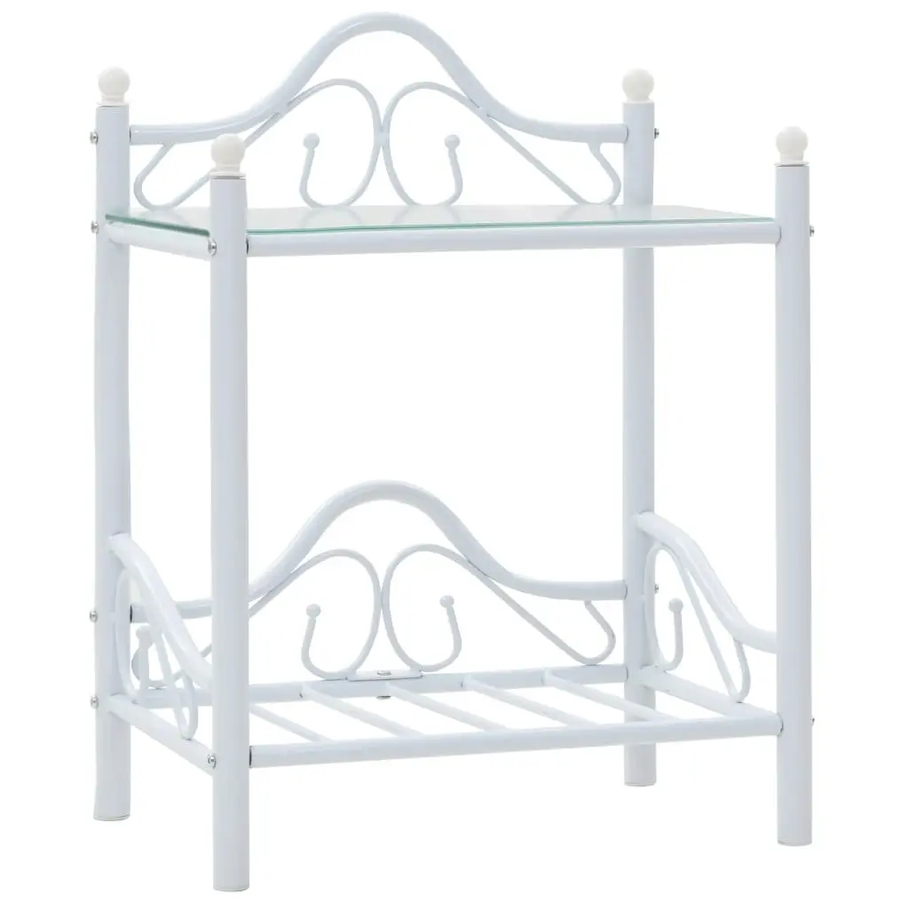 Nightstand Set with Tempered Glass Shelves