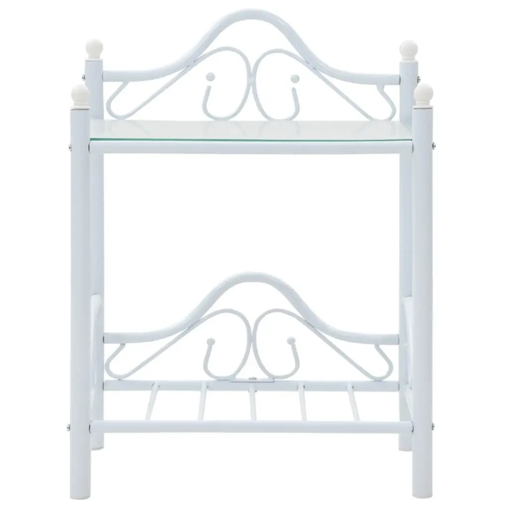 Nightstand Set with Tempered Glass Shelves