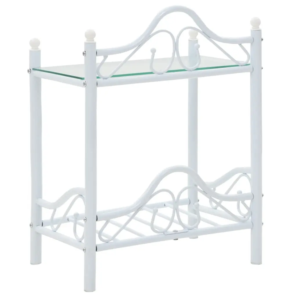 Nightstand Set with Tempered Glass Shelves