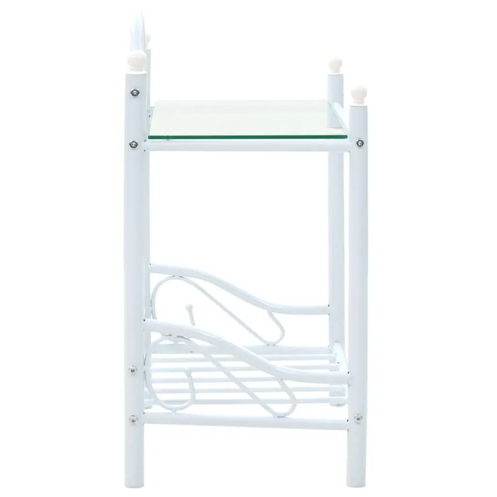 Nightstand Set with Tempered Glass Shelves