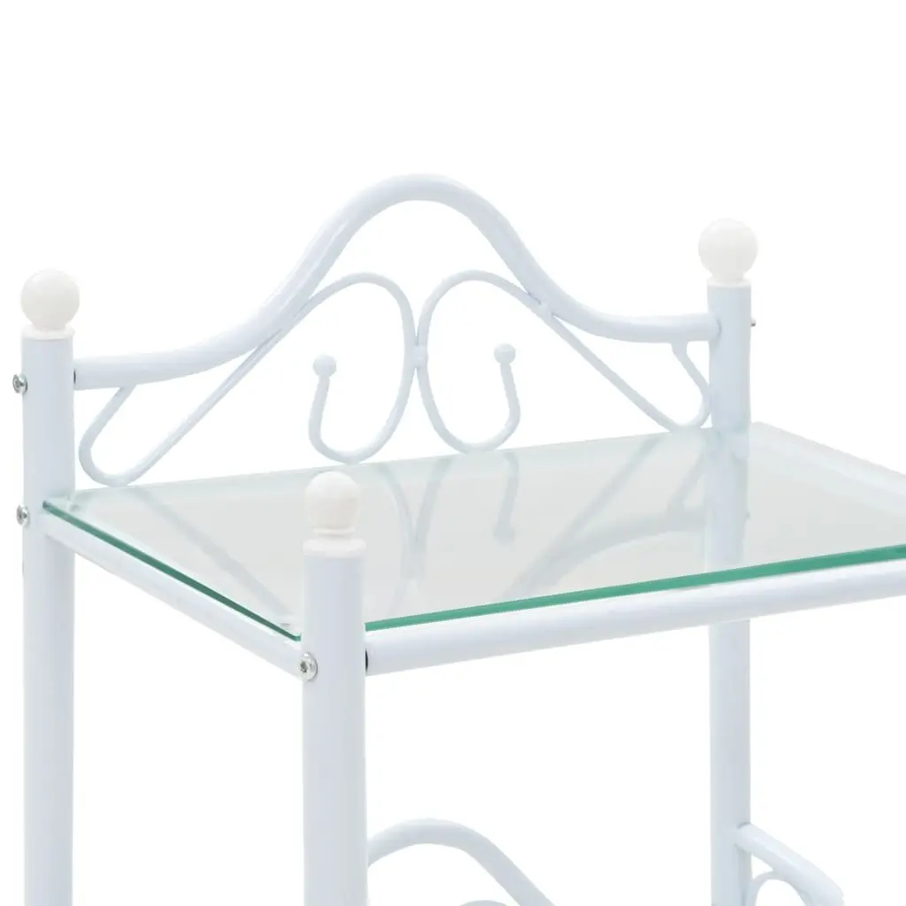Nightstand Set with Tempered Glass Shelves