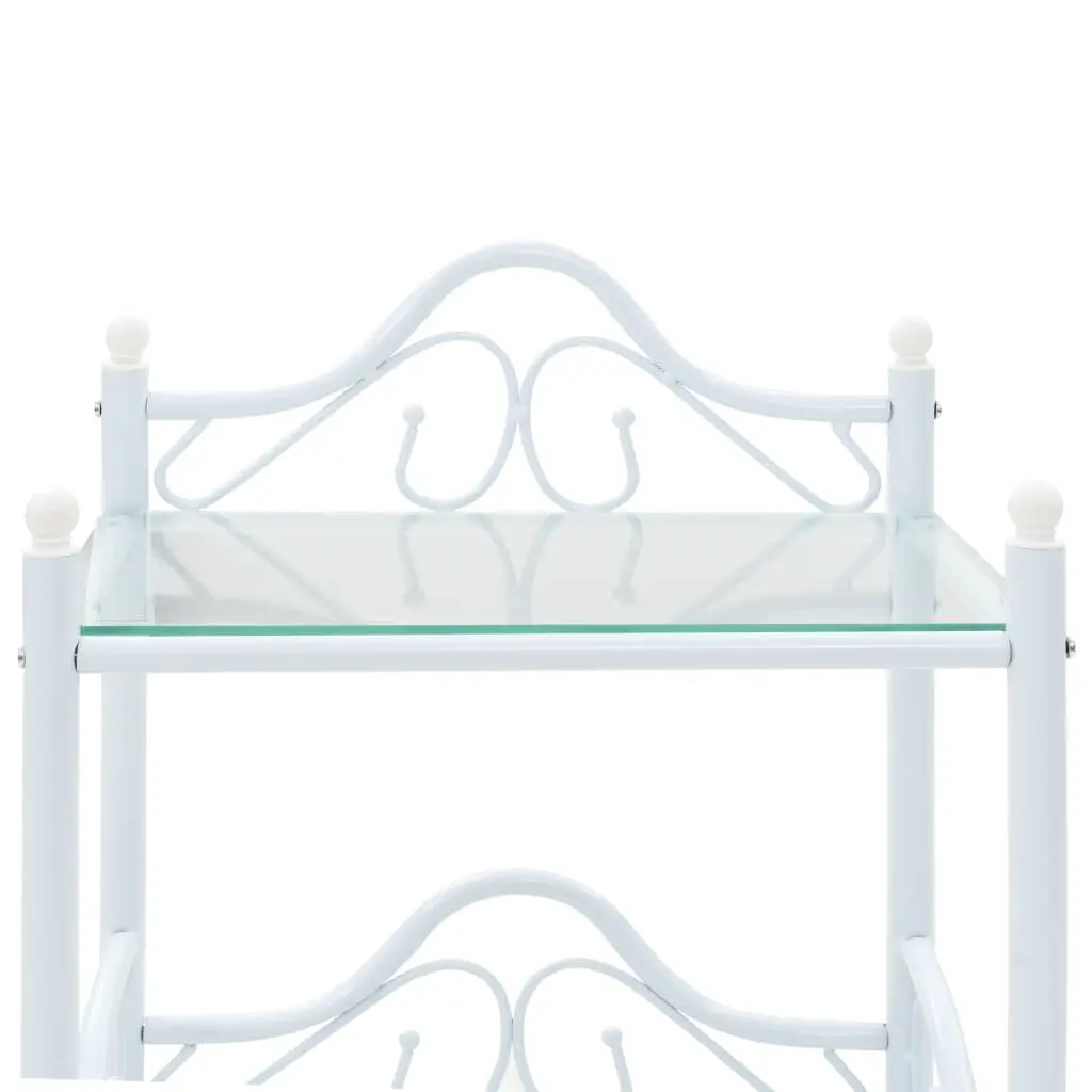 Nightstand Set with Tempered Glass Shelves