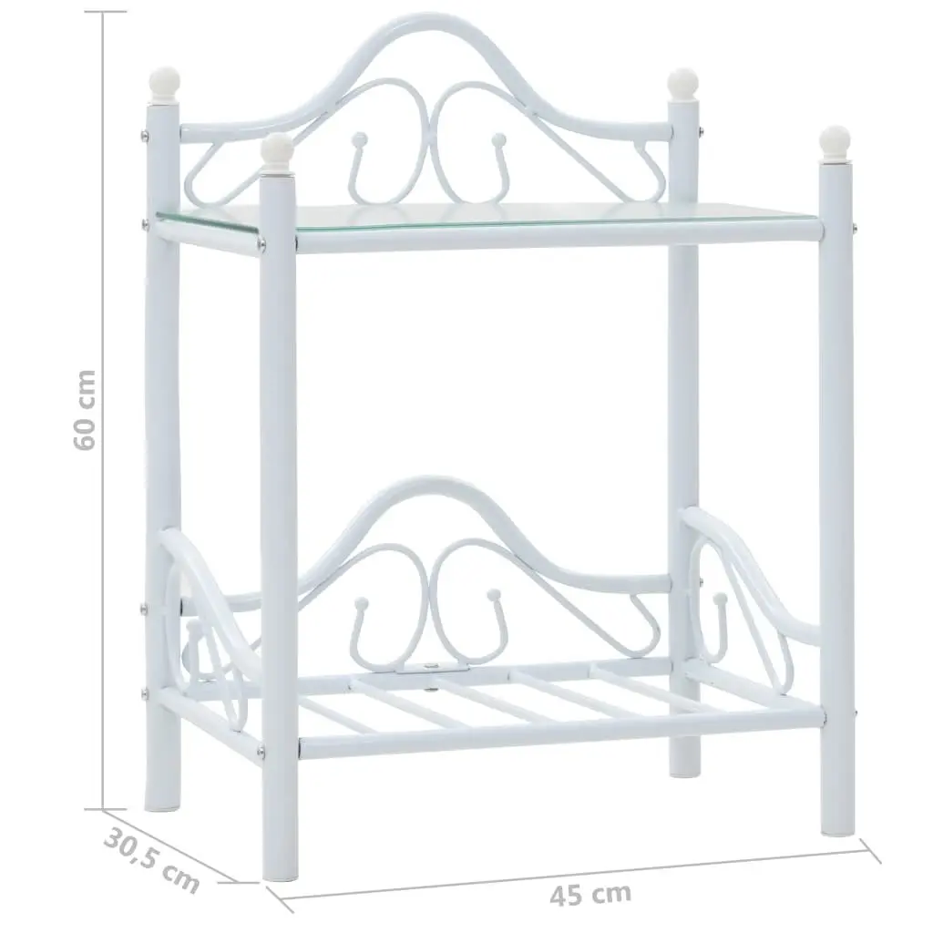 Nightstand Set with Tempered Glass Shelves