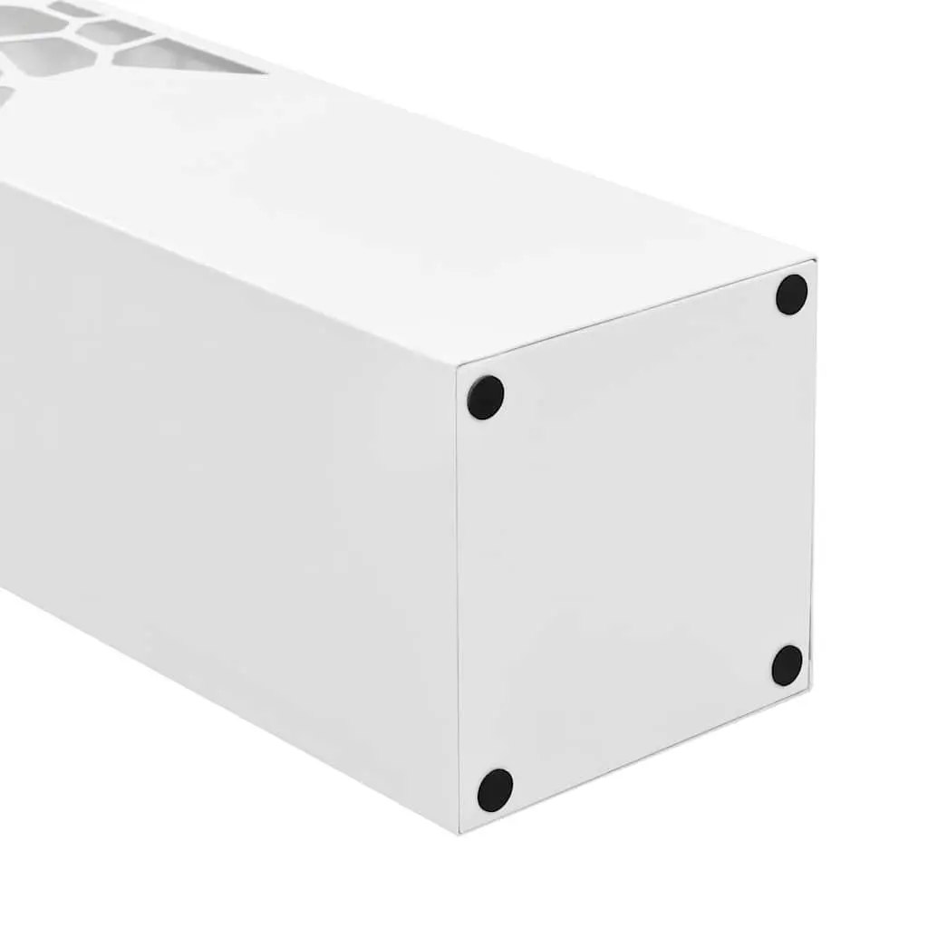 Umbrella Stand Powder-Coated Steel White with Removable Drip Tray