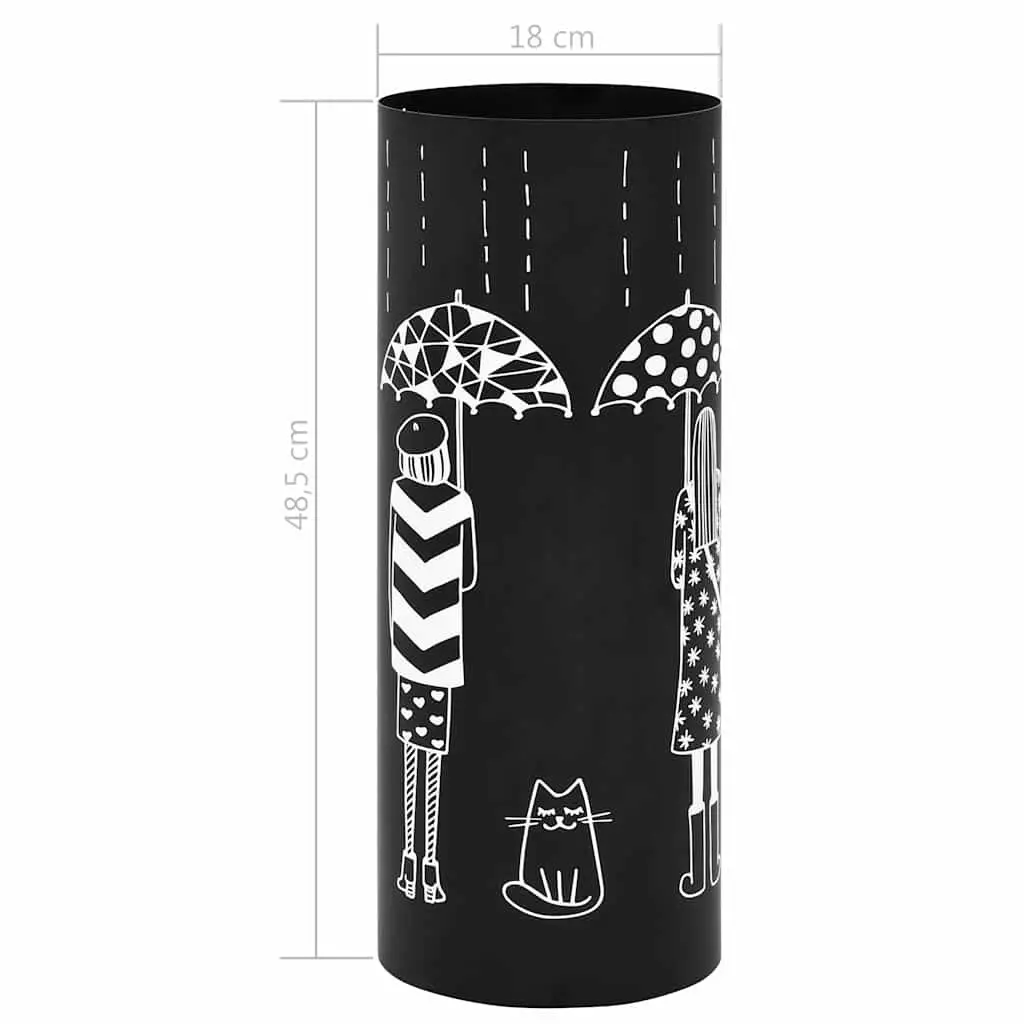 Umbrella Stand Steel Black Modern Holder Walking Sticks Trekking Poles Drip Tray
