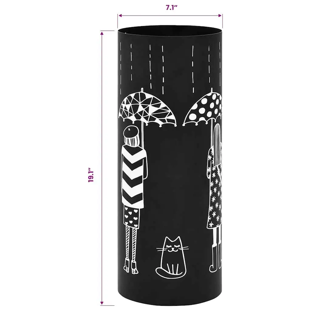 Umbrella Stand Steel Black Modern Holder Walking Sticks Trekking Poles Drip Tray
