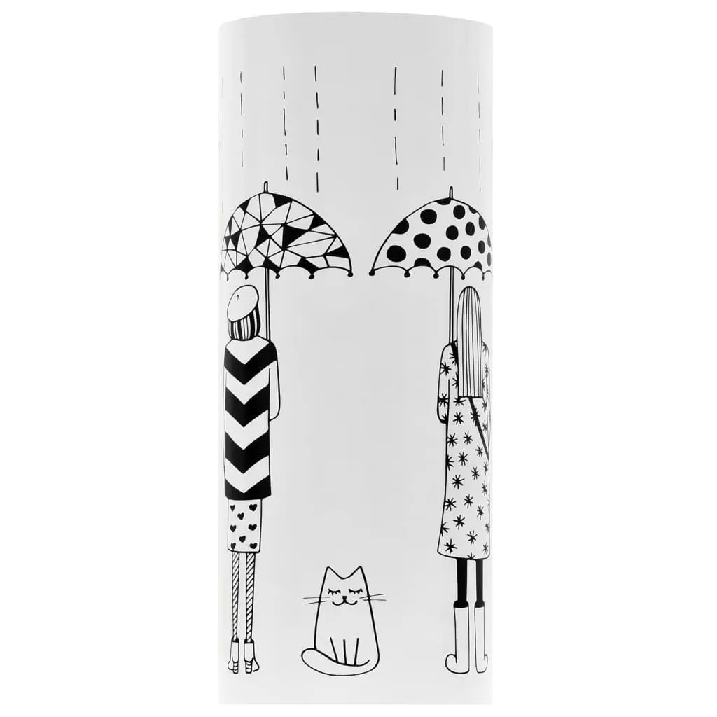 Steel Umbrella Stand Modern White Hallway Entryway Storage with Removable Drip Tray