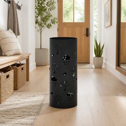 Practical Black Steel Umbrella Stand for Any Home