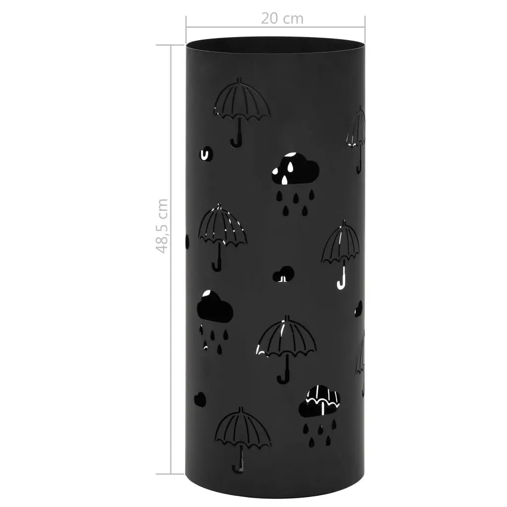 Black Steel Umbrella Stand Holder Rack Walking Sticks Trekking Poles Drip Tray