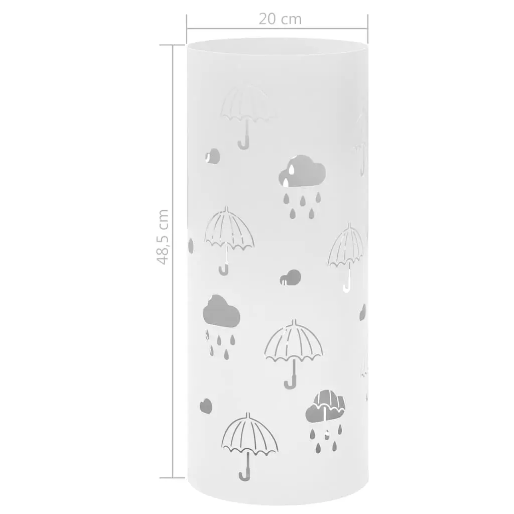 Steel Umbrella Stand Modern White for Entryway Storage with Removable Drip Tray