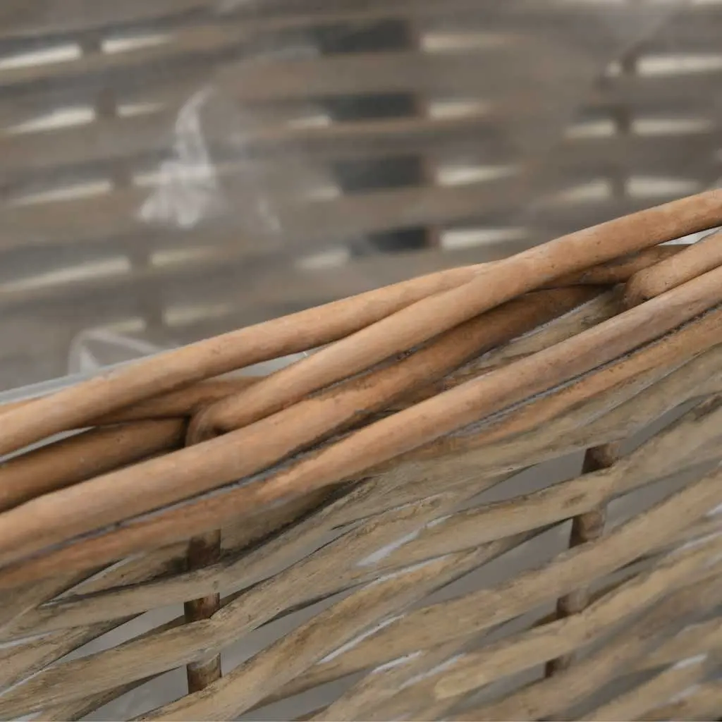 Wicker Balcony Planter Set 2 Pieces Rattan 40cm Brown