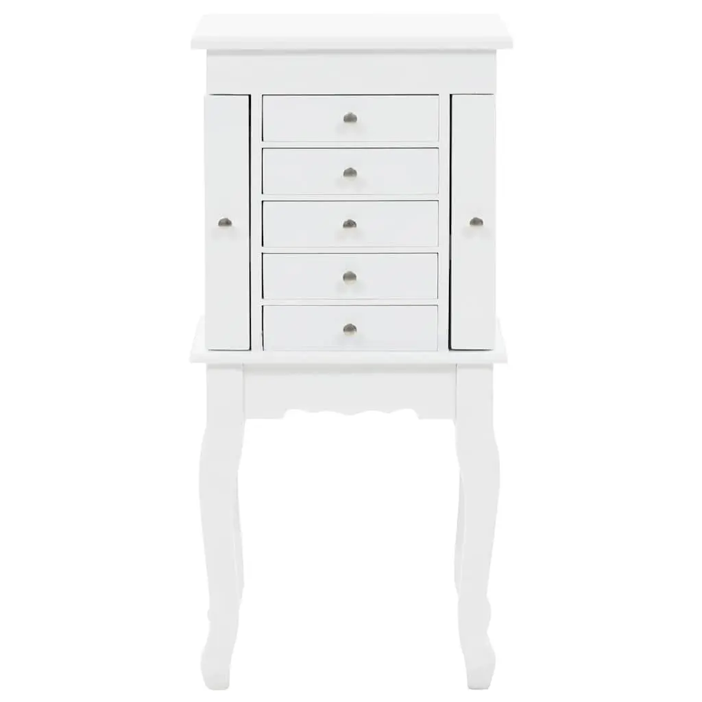 White Free Standing Jewelry Cabinet Storage Box Organizer Earrings Necklaces