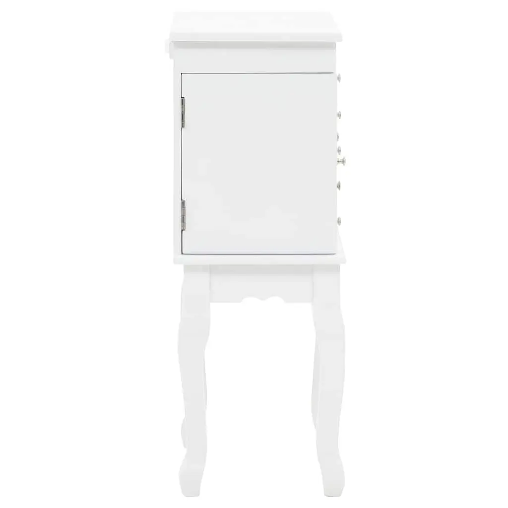 White Free Standing Jewelry Cabinet Storage Box Organizer Earrings Necklaces