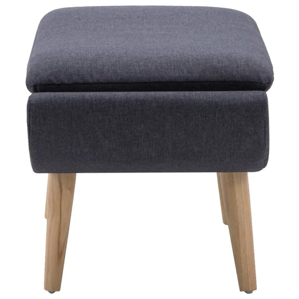 Upholstered Footstool Ottoman Grey Fabric Padded Seat Living Room 73 x 43 x 42 cm