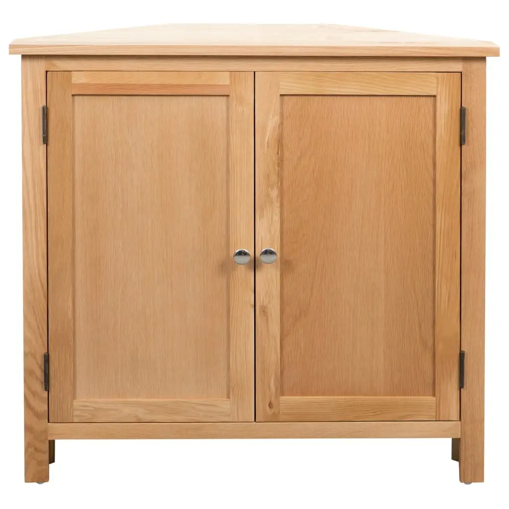 Wooden Corner Cabinet Brown Solid Oak MDF 80x33.5x78cm Storage Organiser for Hallway Living