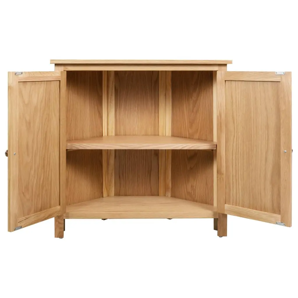 Wooden Corner Cabinet Brown Solid Oak MDF 80x33.5x78cm Storage Organiser for Hallway Living
